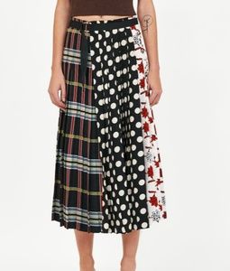 Zara Patchwork Midi Skirt